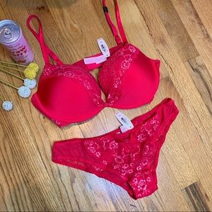 Victoria Secret Padded Demi Bra and Underwear NWT